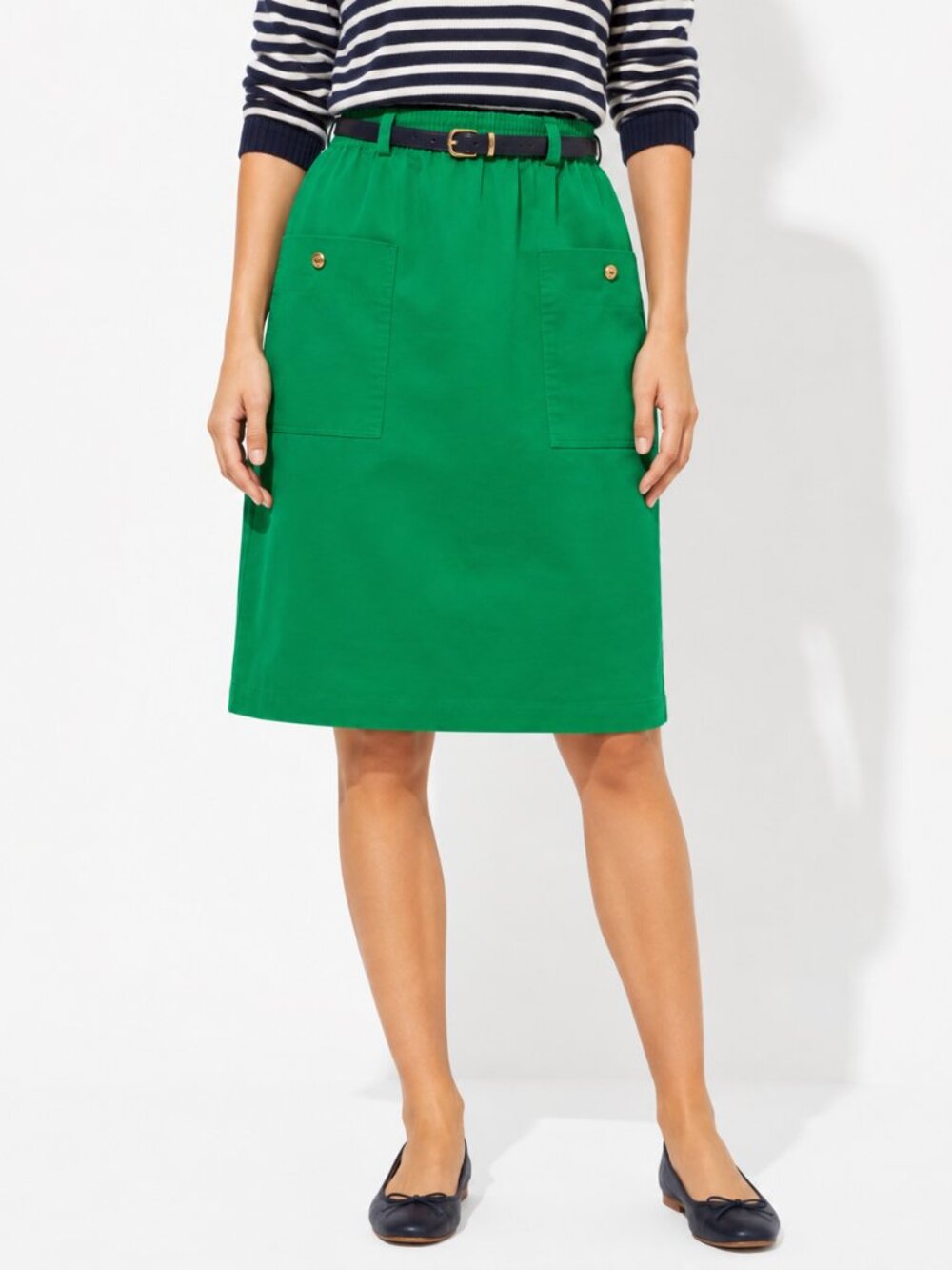 Midi Bright Green Vintage Pull On Statement Pocket Fun Playful Skirt [size 9/10]